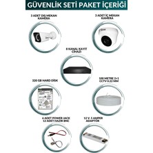 Picam 6 Kameralı Güvenlik Seti - 5 Mp Sony Lensli Full Hd 1080P 320 GB Hard Disk - Güvenlik Kamerası Sistemi - 3K3D - P02