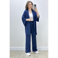 Mazi Butik Gofre İkili Takım Lacivert