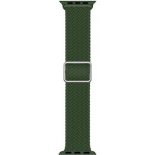 Microsonic Apple Watch Series 8 41MM Kordon Braided Loop Band Koyu Yeşil