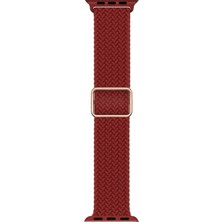 Microsonic Apple Watch Series 8 41MM Kordon Braided Loop Band Kırmızı