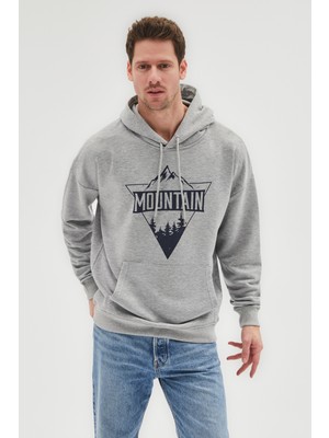 Joystar Mountain Basklı Kalın Sweatshirt
