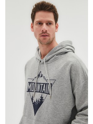 Joystar Mountain Basklı Kalın Sweatshirt