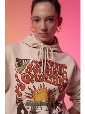 DeFacto Oversize Fit Kapüşonlu Kalın Kumaş Sweatshirt Z3045AZ22WN
