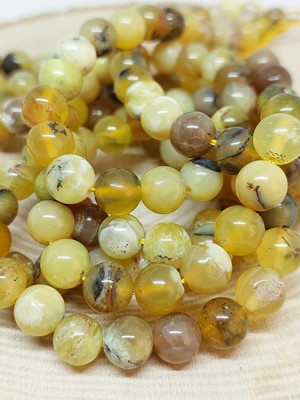 Yaşam Tohumu Sarı Alacalı Opal Taşı Dizi 7-7,5mm Aralığı