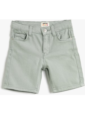 Koton Kot Şort Basic Cepli Pamuklu Beli Ayarlanabilir Lastikli
