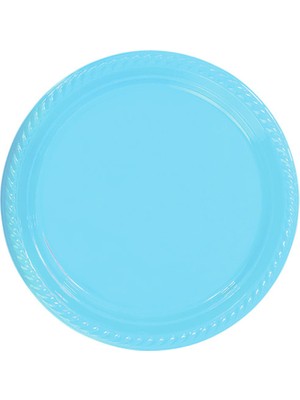 Xnews Açık Mavi Plastik Tabak 22 cm 25LI