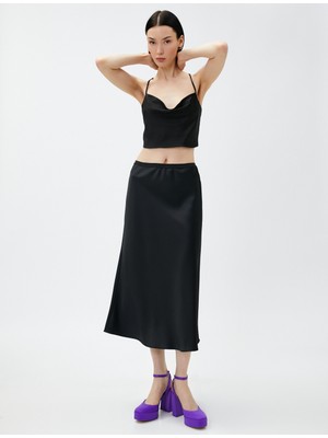 Koton Saten Çan Etek Midi Boy