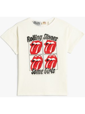 Koton Rolling Stones Tişört Lisanslı Kısa Kollu Bisiklet Yaka