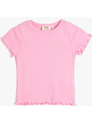 Koton Basic Crop Tişört Kısa Kollu Bisiklet Yaka Pamuklu