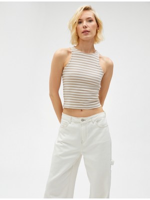 Koton Crop Atlet Ribanalı Halter Yaka