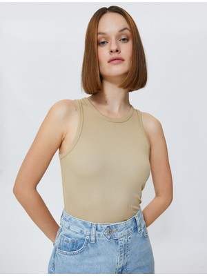 Koton Basic Atlet Ribanalı Halter Yaka