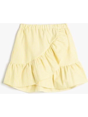 Koton Mini Etek Fırfırlı Katlı Beli Lastikli