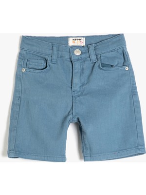 Koton Kot Şort Basic Cepli Pamuklu Beli Ayarlanabilir Lastikli