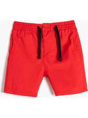 Koton Şort Beli Bağlamalı Cepli Pamuklu