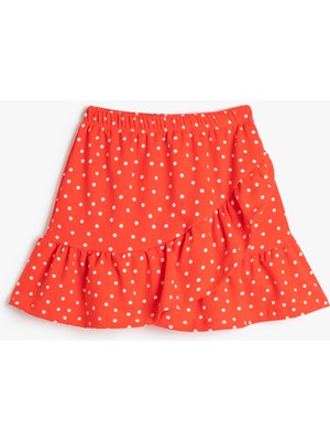 Koton Mini Etek Fırfırlı Katlı Beli Lastikli Puantiyeli