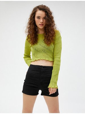 Koton Kot Şort Arka Cep Detaylı Düğmeli