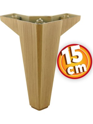 Nzb Lüks Mobilya Kanepe Sehpa Tv Ünitesi Koltuk Ayağı 15 cm Ahşap Desenli Kahverengi Baza Ayak
