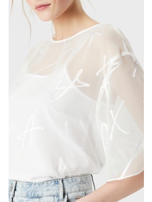 Armani Exchange Logolu Transparan 2'li Bluz Bayan Bluz 3RYH26 YN2KZ 1000