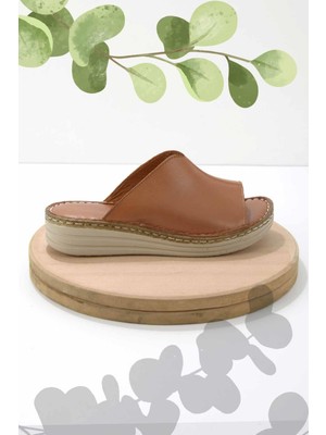 Bambi Taba Leather Kadın Terlik K04281204003