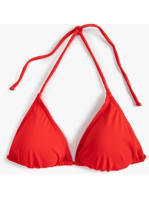 Koton Üçgen Bikini Üstü Boyundan Bağlamalı Kaplı