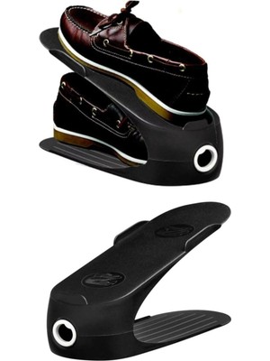 Gondol Plastik Tekli Ayakkabı Rampası 12 Adet - Siyah Renk