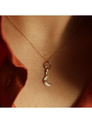 By Milo Jewellery Cercle Moon Altın Kolye