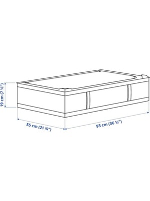 IKEA Skubb 93 x 55 x 19 Koyu Gri Yatak Altı Yastık Çarşaf Nevresim Giysi Saklama Kutusu Hurç Kutu