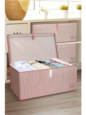 Venitahome 3 Adet Kapaklı Çok Amaçlı Çamaşır Saklama Düzenleme Vb. Hurç Kutu Mega 60 x 40 x 30 - 6272-4