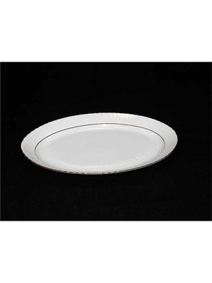 Güral Porselen Kütahya Porselen Sedef Yaldızlı 30 cm Kayık Tabak