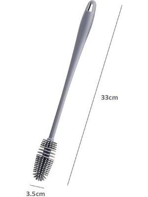 Lusso Cosmetic Biberon Temizleme Fırçası Silikon Süt Şişe Yıkama Fırçası 360 Derece Döner Fonksiyonlu Uzun Saplı