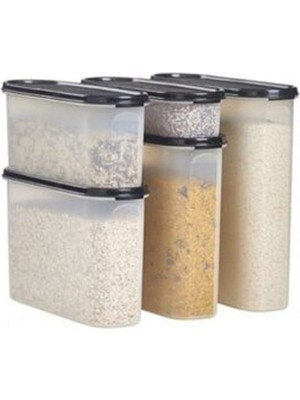 Tupperware Oval Set 5 Li Siyah Kapak