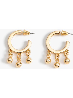 Koton Küpe Top Detaylı Yarım Halka