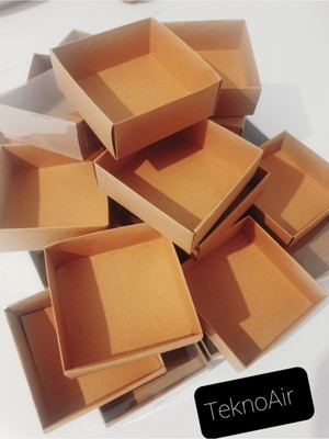 Teknoair Asetat Kapaklı Karton Kutu 8X8X3 200 Adet Kraft Kutu