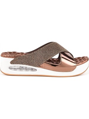 Muya 31169 Fly Anatomik Air Max Tabanlı Kadın Terlik  Bronz