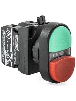 Emas CP102K21KY C Plastik Çift Devre Kırmızı-Yeşil Çıkık Kafalı