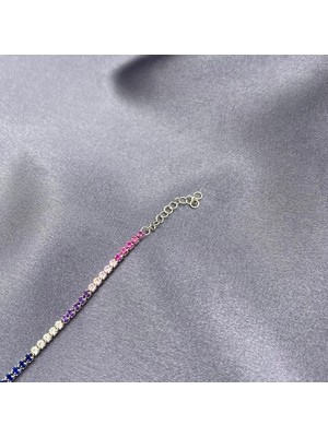 Jewel By Aila 1 Mm. Koyu Renkli Rhodium Kaplama Su Yolu Gümüş Bileklik