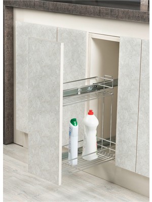 Starax Yandan Teleskopik Raylı Deterjanlık Tel Sepet ( S-2214-C )