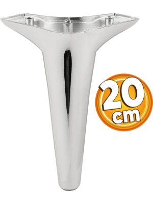 Badem10 Aspen Lüks Mobilya Kanepe Koltuk Tv Ünitesi Baza Yükseltici Ayağı Ayakları 20 Cm Krom Plastik