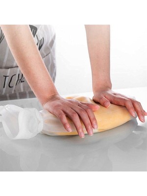 Buffer® Büyük  Hamur Torbası  Silikon Şeffaf Hamur Yoğurma Torbası Ekmek Makarna Mantı  Hamuru Kolay