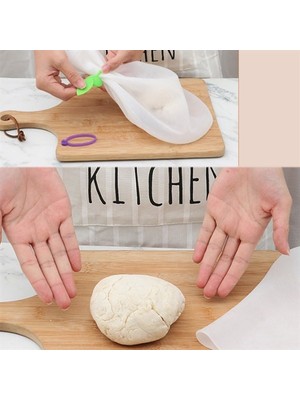 Buffer® Büyük  Hamur Torbası  Silikon Şeffaf Hamur Yoğurma Torbası Ekmek Makarna Mantı  Hamuru Kolay