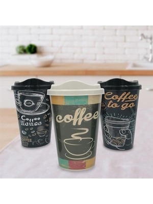 Buffer® 3 Adet Kahve Bardağı Seti Dekoratif Plastik Kahve Muhafaza Bardağı