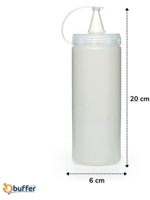 Buffer® Şeffaf Kapaklı Sızdırmaz Yağlık Sosluk Şişesi Plastik Yağdanlık 400 Ml. AP-9028