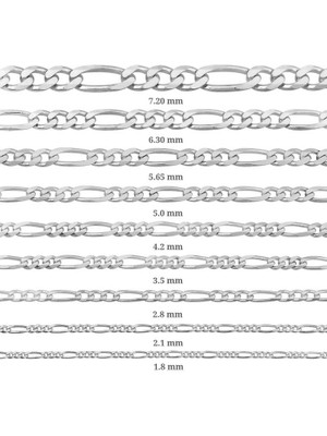 Stil Love 2.1 mm Gümüş Figaro Zincir - 0.60 Mikron