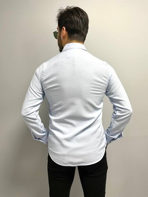 Çukur Giyim Yazlık Uzun Kol Slim Fit Erkek Gömlek