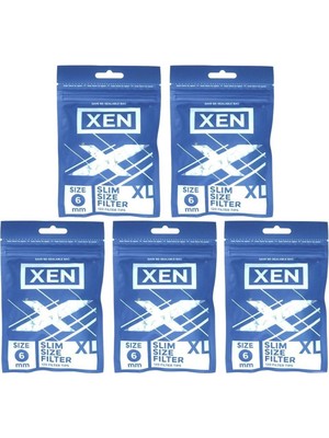 Xen Slim Size 6 mm 5 Paket Sigara / Tütün Sarma Filtresi (Hafif Mentollü)