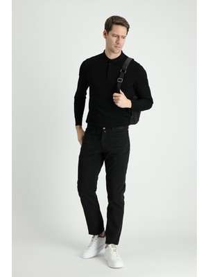 Kiğılı Regular Fit Erkek Spor Pantolon %100 Pamuk Siyah Renkli Şık Model