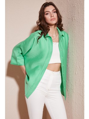 Lela Truvakar Kol Oversize Yazlık Gömlek Bayan Gömlek 514344034