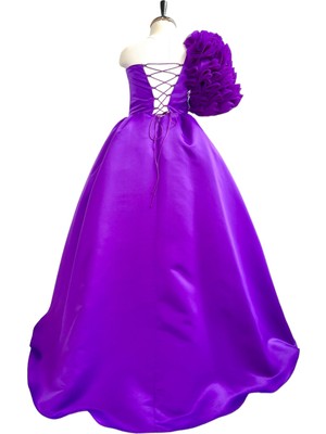 Zühre Balaban Mor Rosetta Kız Çocuk Abiye Elbise, Özel Gün, Girl Evening Dress Toddler Dress