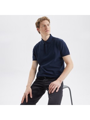 Nautica Erkek Lacivert Slim Fit Kısa Kollu Polo Yaka T-Shirt K35062T.4NV