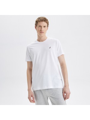 Nautıca Erkek Beyaz Standart Fıt Kısa Kollu T-Shırt V35526T.1BW